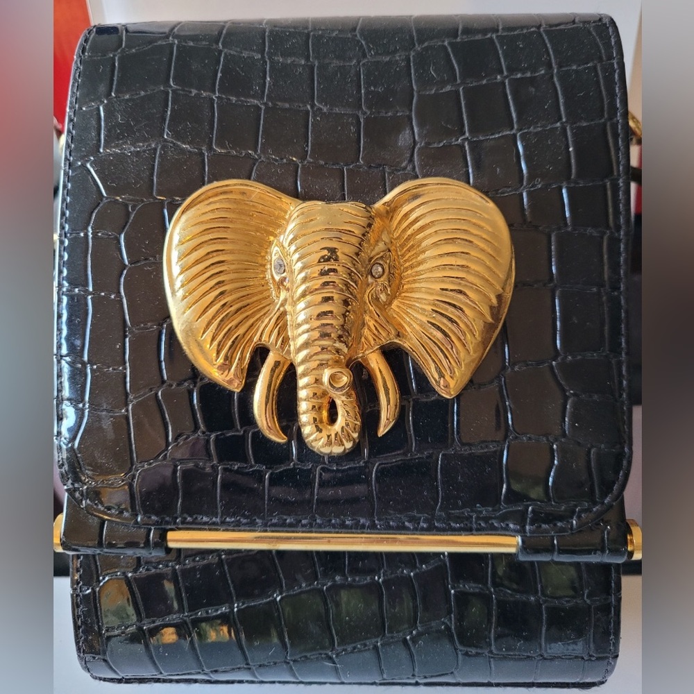 Black Purse with Elephant, Never Used